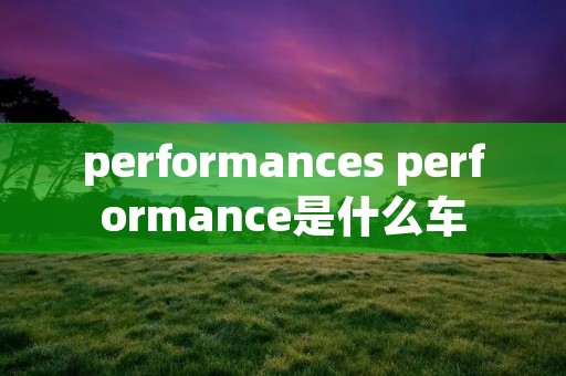 performances performance是什么车