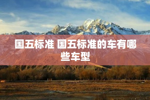 国五标准 国五标准的车有哪些车型