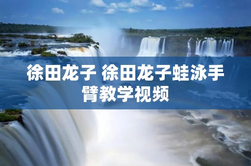 徐田龙子 徐田龙子蛙泳手臂教学视频