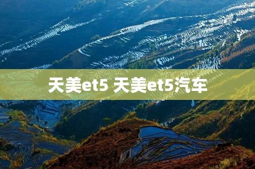天美et5 天美et5汽车