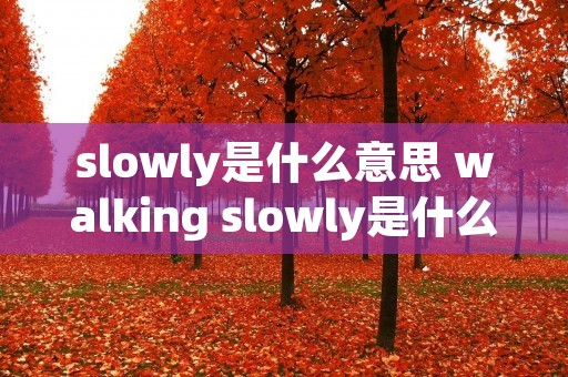 slowly是什么意思 walking slowly是什么意思