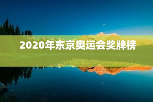  2020年东京奥运会奖牌榜 