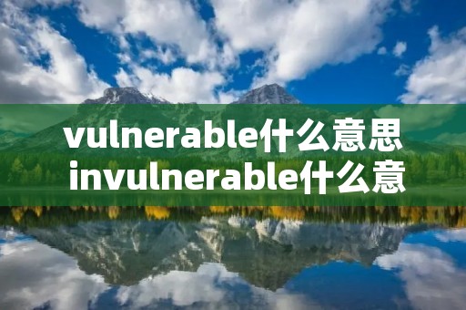 vulnerable什么意思 invulnerable什么意思