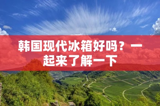 韩国现代冰箱好吗?一起来了解一下 韩国现代冰箱好吗?一起来了解一下