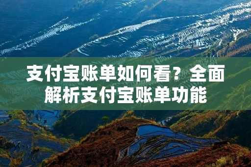 支付宝账单如何看?全面解析支付宝账单功能 支付宝账单如何看?全面解析支付宝账单功能
