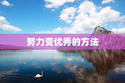 努力变优秀的方法