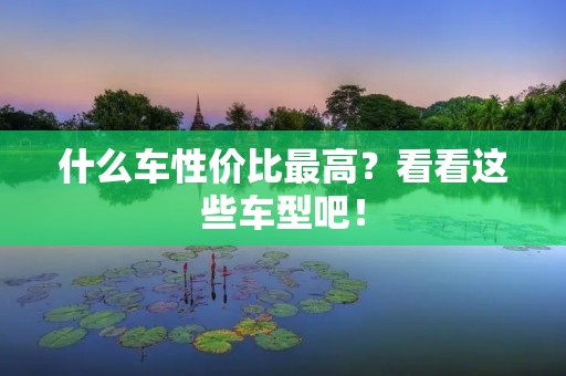 什么车性价比最高?看看这些车型吧!