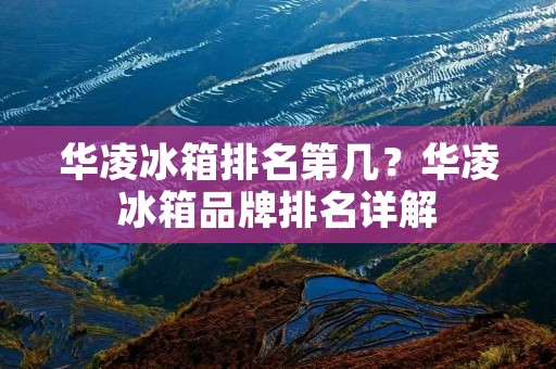 华凌冰箱排名第几？华凌冰箱品牌排名详解