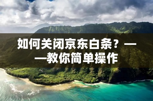 如何关闭京东白条?——教你简单操作 如何关闭京东白条?——教你简单操作