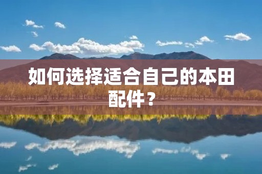 如何选择适合自己的本田配件？