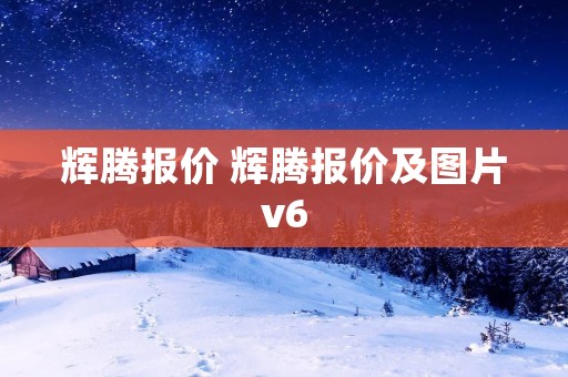 辉腾报价 辉腾报价及图片v6