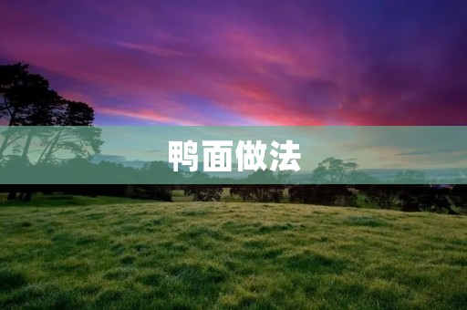 鸭面做法:传统美食,让味蕾回归最真实的味道 鸭面做法:传统美食,让味蕾回归最真实的味道