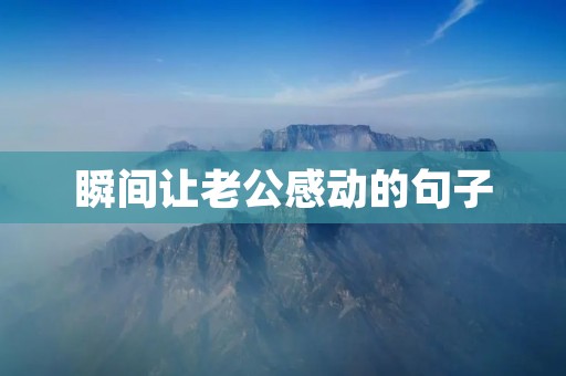 瞬间让老公感动的句子
