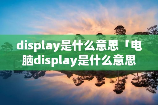 display是什么意思「电脑display是什么意思」