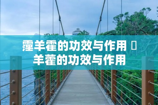 霪羊霍的功效与作用 婬羊藿的功效与作用