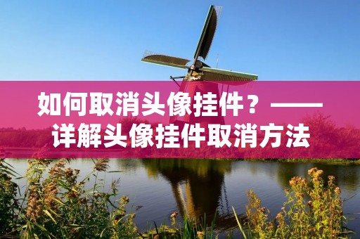 如何取消头像挂件？——详解头像挂件取消方法