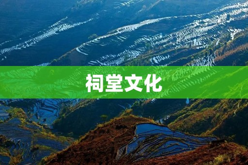 祠堂文化:传承与演变 祠堂文化:传承与演变