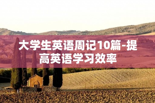 大学生英语周记10篇-提高英语学习效率