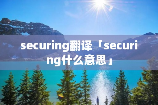 securing翻译「securing什么意思」 securing翻译「securing什么意思」