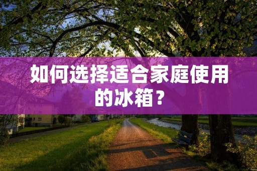 如何选择适合家庭使用的冰箱？