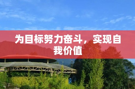 为目标努力奋斗,实现自我价值