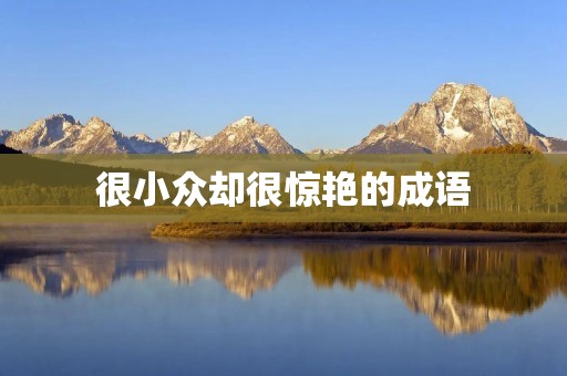 很小众却很惊艳的成语 很小众却很惊艳的成语