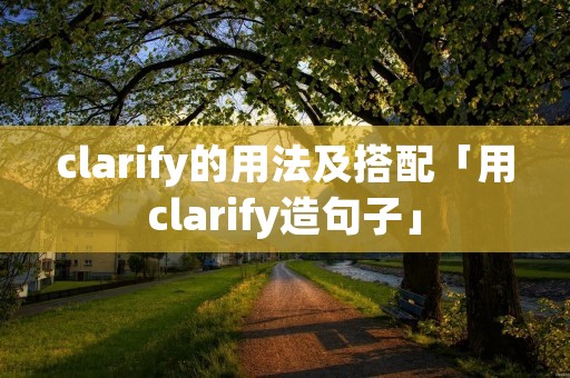 clarify的用法及搭配「用clarify造句子」