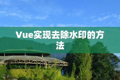 Vue实现去除水印的方法