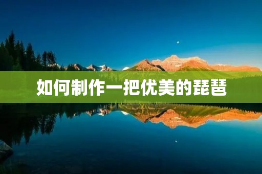 如何制作一把优美的琵琶