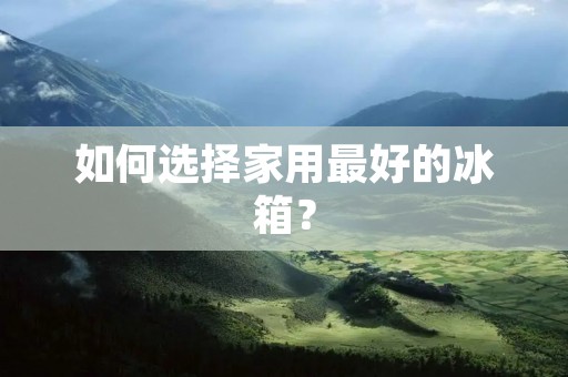 如何选择家用最好的冰箱? 如何选择家用最好的冰箱?