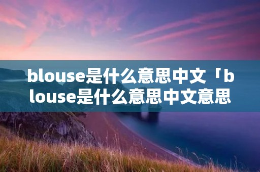 blouse是什么意思中文「blouse是什么意思中文意思是什么」 blouse是什么意思中文「blouse是什么意思中文意思是什么」