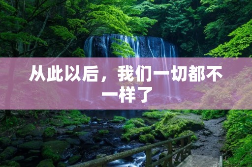 从此以后，我们一切都不一样了