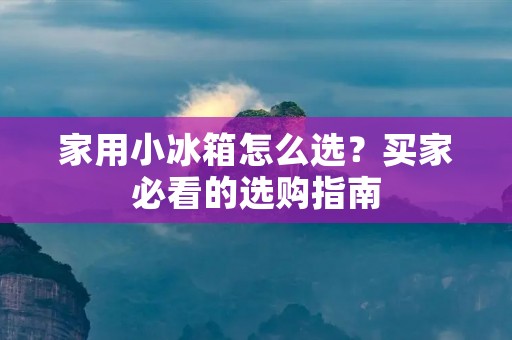 家用小冰箱怎么选?买家必看的选购指南 家用小冰箱怎么选?买家必看的选购指南