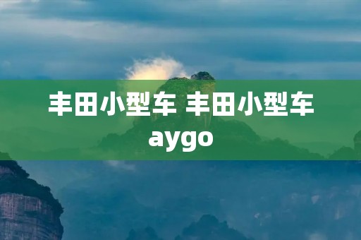 丰田小型车 丰田小型车aygo