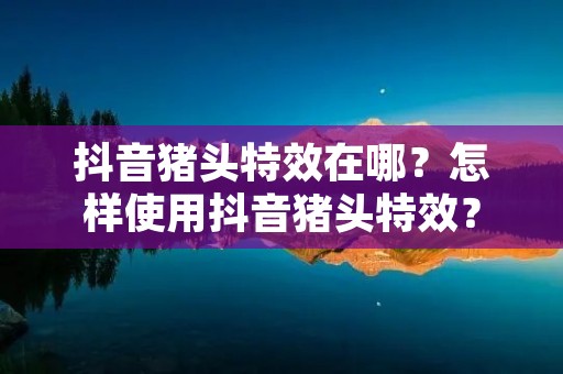 抖音猪头特效在哪？怎样使用抖音猪头特效？