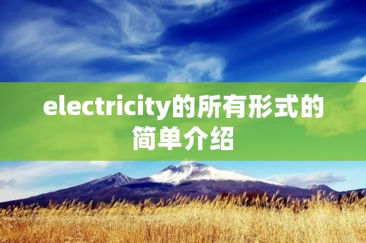 electricity的所有形式的简单介绍