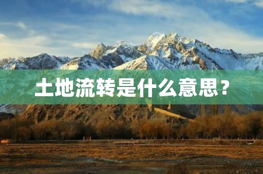 土地流转是什么意思？
