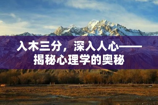 入木三分，深入人心——揭秘心理学的奥秘