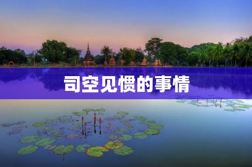 司空见惯的事情