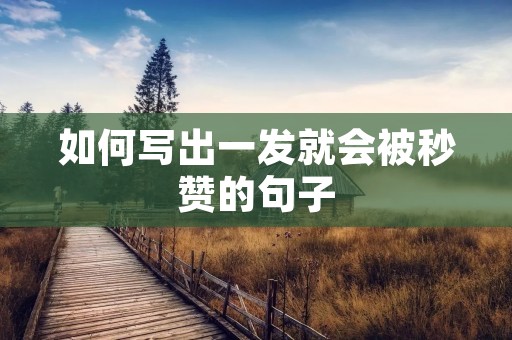 如何写出一发就会被秒赞的句子
