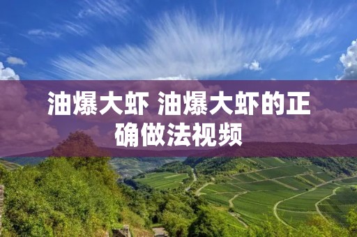 油爆大虾 油爆大虾的正确做法视频
