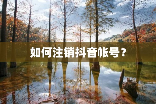 如何注销抖音帐号? 如何注销抖音帐号?