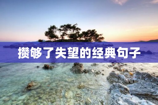 攒够了失望的经典句子