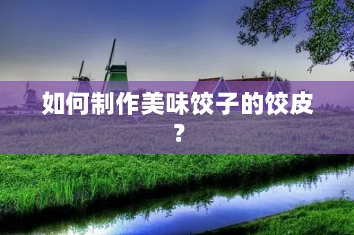 如何制作美味饺子的饺皮? 如何制作美味饺子的饺皮?