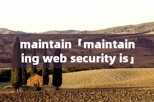 maintain「maintaining web security is」