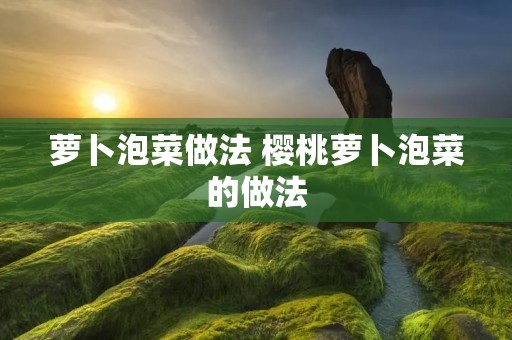 萝卜泡菜做法 樱桃萝卜泡菜的做法