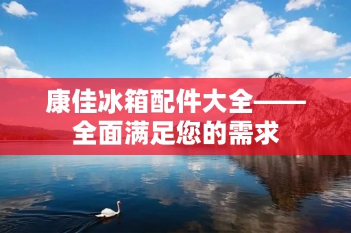 康佳冰箱配件大全——全面满足您的需求