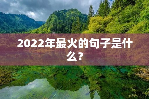 2022年最火的句子是什么？