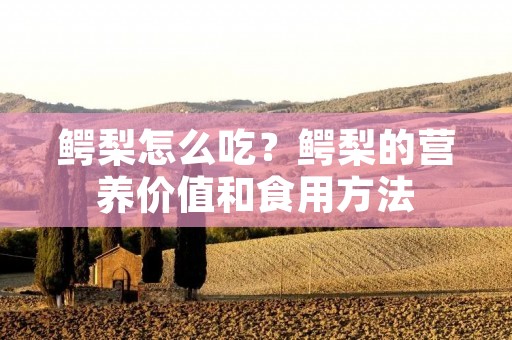 鳄梨怎么吃?鳄梨的营养价值和食用方法 鳄梨怎么吃?鳄梨的营养价值和食用方法