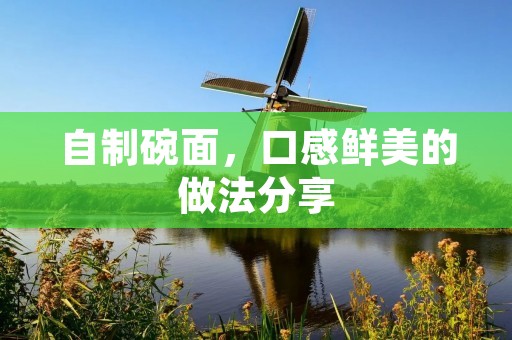 自制碗面，口感鲜美的做法分享